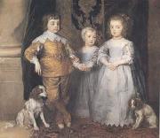 Dyck, Anthony van The Three Eldest Children of Charles I (mk25) France oil painting artist
